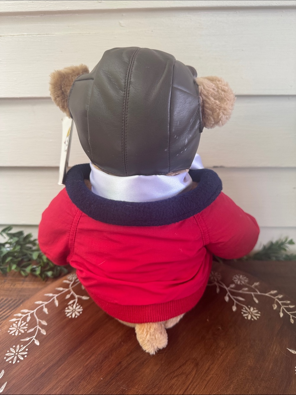 Vtg Lands' End Red Pilot Explorer Bear Plush - Picture 2 of 6